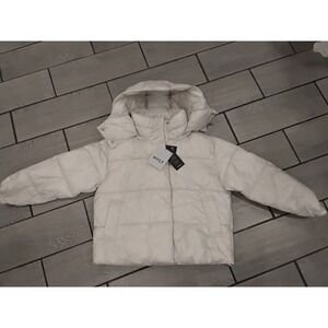 NVLT Women Ivory Vegan Down Puffer Hooded Jacket M